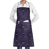 Bib Apron Haunted Mansion Chef Apron with Pockets for Kitchen Cooking Baking Painting BBQ Durable...