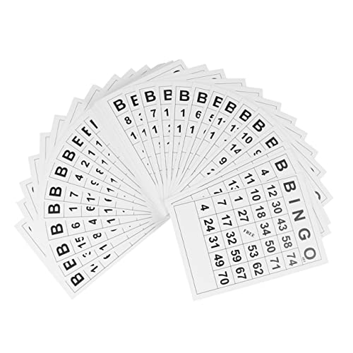 Jeu de famille interactif avec 120 cartes de bingo en papier blanc