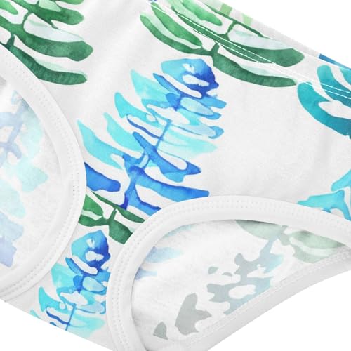 Cotton Girls Underwear Toddler Watercolor Pine Trees Blue Green Little Girl Panties Animals Underpants Briefs 2t4