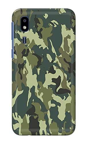 Image of PRINTFIDAA Printed Hard Back Cover Case for Samsung Galaxy A2 Core Back Cover (Green Army Camouflage) -1803