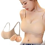 [BINIMOKOO] シリコンバスト ブラジャーセット 専用ブラジャー バストアップ シリコンブラ ブラパッド 女装バスト バストアップ コスプレ人工 乳房 自然 感 乳房切除 (80c-(400gx 2))