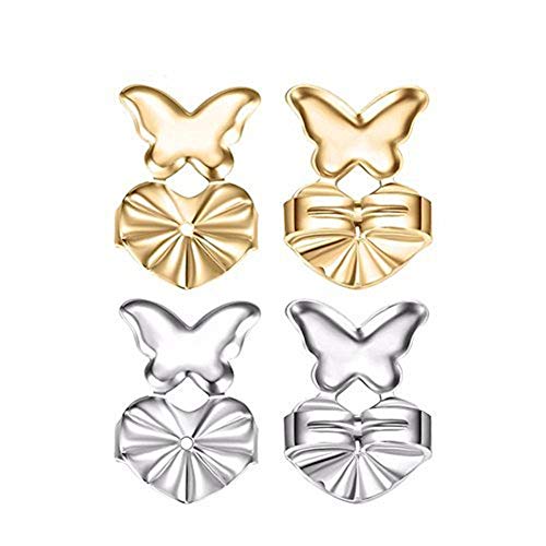 Ohrring Lifter,Ohrring-Heber,Ohrringheber Hypoallergene Ohrring Rücken 2 Paar Magic Earring Lifts Einstellbare Passend Alle Post Ohrringe Cover