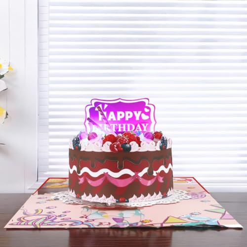 3D �|�b�v�A�b�v�a�����J�[�h ���y�ƃ��C�g�t�� - �a�����v���[���g �q���A�F�l�A�Ƒ����� �n�b�s�[�o�[�X�f�[�\���O (C25-001)