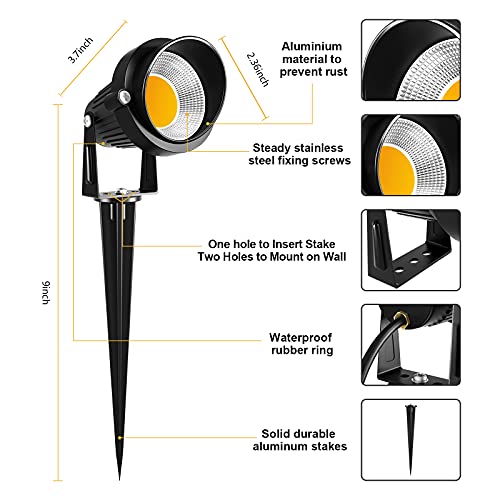 Zuckeo 10W Low Voltage Landscape Lights Led Landscape Lighting With Connectors 12V Waterproof Outdoor Landscape Spotlights Flood Yard Lawn Best Garden Lights 1000Lm Warm White (10Pack With Connector) #TOP2