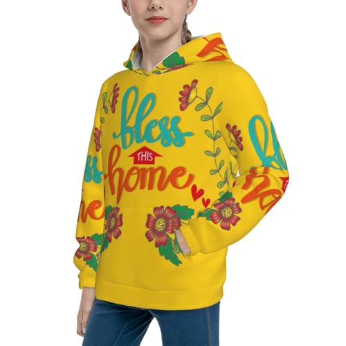 Blooming Sunflower Field Kid Hoodies Boys Sweatshirts Girls Pullover with Pocket2