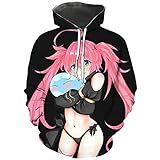 Hisayhe Anime That Time I Got Reincarnated as a Slime Hoodie Sweatshirt Pullover,Colour3,L