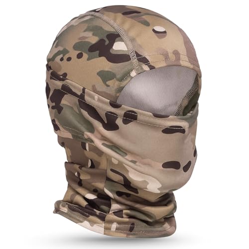 Balaclava Touca Ninja Tática Camuflada, 100% Poliéster, Proteção UV 50+, Resistente ao Vento, Unissex, para Moto e Paintball