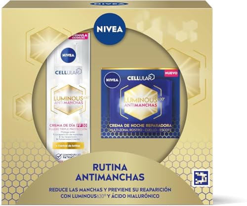 NIVEA Cellular LUMINOUS 630 Pack Anti-Blemish Anti-Aging Treatment Advanced Treatment Set with FP50 Day Cream (1 x 40 ml) and Night Cream (1 x 50 ml) for an even and luminous skin
