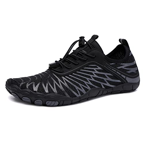 Image of Hike Barefoot Shoes for Women Men Breathable & Non-Slip Athletic Footwear Wide Toe Water Shoes Black