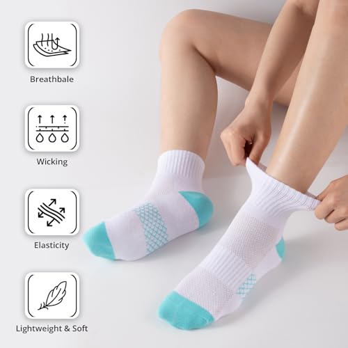 Heatuff 7 Pairs Ankle Quarter Socks for Women Thin Cotton Casual Athletic Gym Mini Crew Socks4