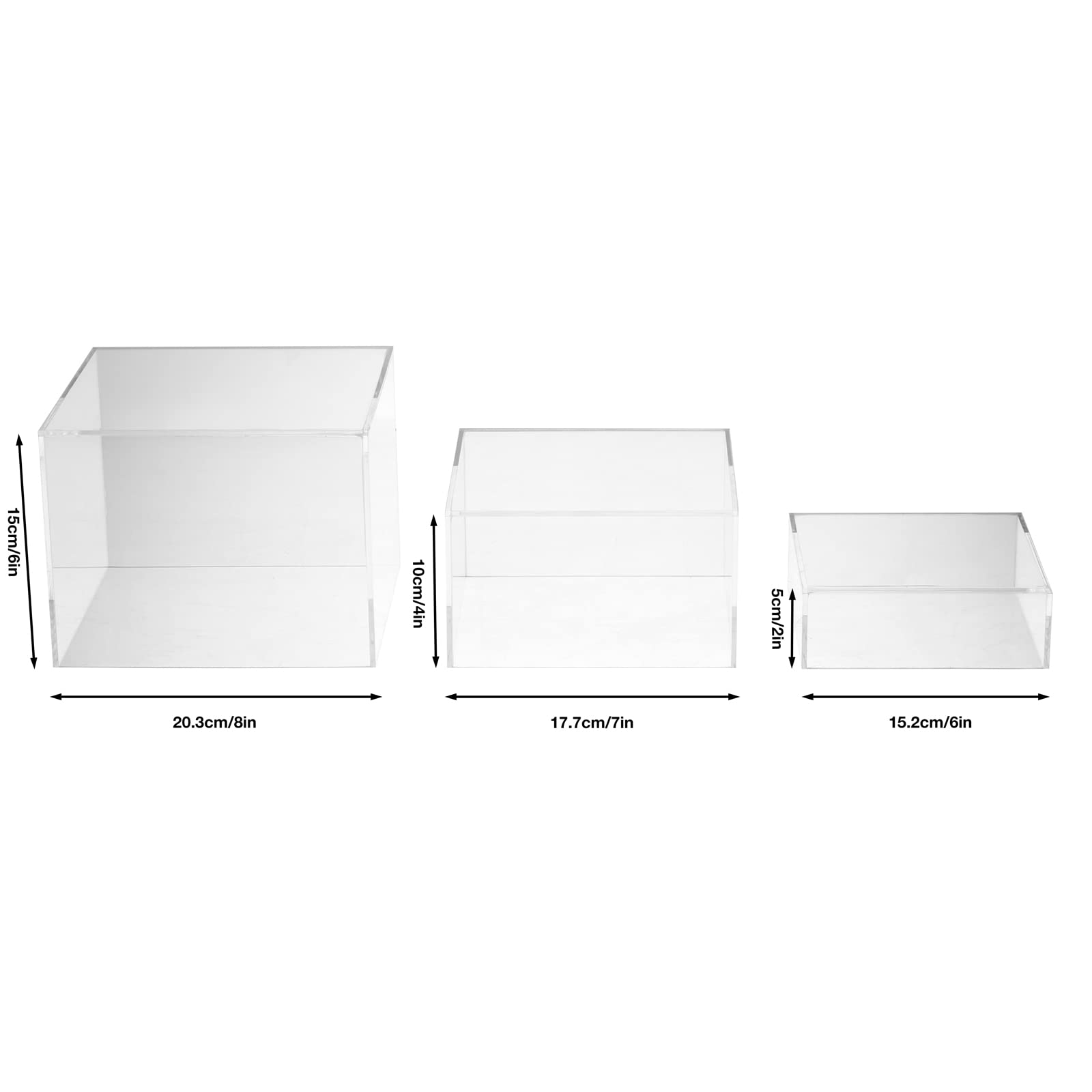 Présentoir en acrylique à 5 côtés avec fond creux, parfait pour les mariages, cupcakes, bonbons, fêtes, brunchs, buffets