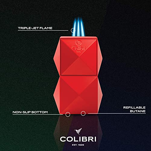 Encendedor de mesa Colibri Quasar Triple Llama Rojo miniatura 6