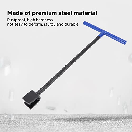 Fdit Water Meter Key, Enforced Steel T Handle Curb Valve Key Wrench Tool for Curb Main Water Shutoff Valve Comes with 4 Way Multi Functional Utility Key(Red)