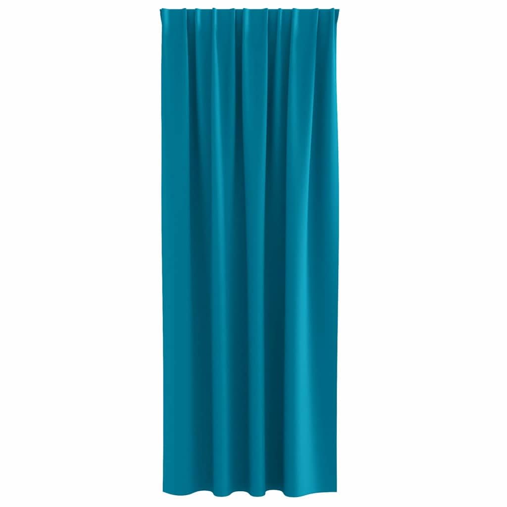 Lot de 2 rideaux occultants avec anneaux - Turquoise - 260 x 140 cm - En polyester - Protection solaire - Protection contre la chaleur - Décoration de fenêtre pour salon, chambre à coucher