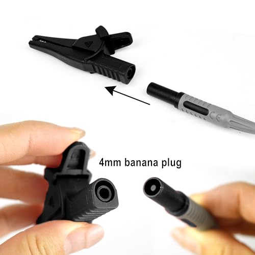 Image of ZIBOO ZB285-3 multimeter Alligator Clips Safety Alligator Clip Compatible with Fluke Phase Rotation Indicator use with TL222 and TL224 Test Leads Substitute for AC285
