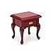Miniature End Table Dollhouse Furniture 1:12 Accessories Wooden Bedroom Nightstand Vintage Living Room Scene Bedroom Bedsides House Model Decoration (Red)