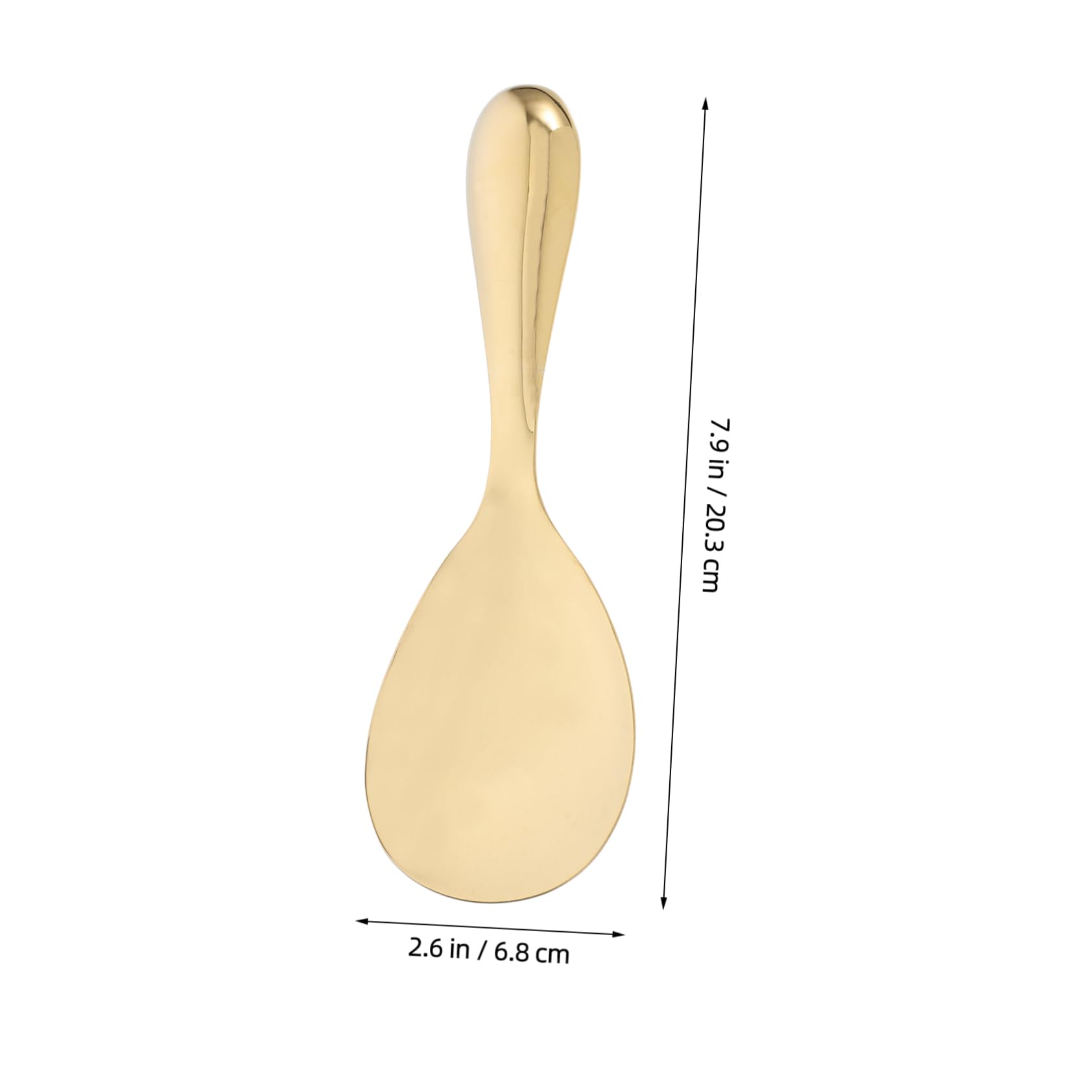 COLLBATH Gold Rice Spoon Stainless Steel Serving Utensil Mirror Finish Rice Paddle for Portion Control Elegant Gold Design for Kitchen and Dining Versatile Use for Rice Salads