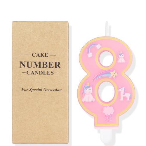 Velas Cumpleaños Numeros 8, Decoracion Cumpleaños Pony 8 Años,