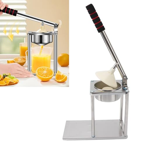 Stainless Steel Multifunctional Hand Press Orange Juicer, Compact Manual Lemon Squeezer with Humanized Handle for Home Commercial Use