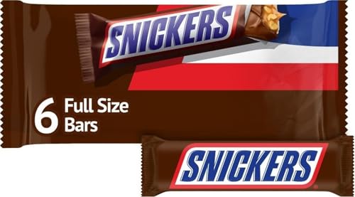 SNICKERS Full Size Milk Chocolate Candy Bars, 11.16oz bag, 6 Bars per bag