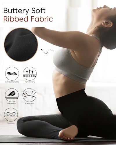 MD FootThera High Waisted Leggings for Women Tummy Control No See Through Cycling Workout Yoga Pants Tights for Going Out, Black, Medium