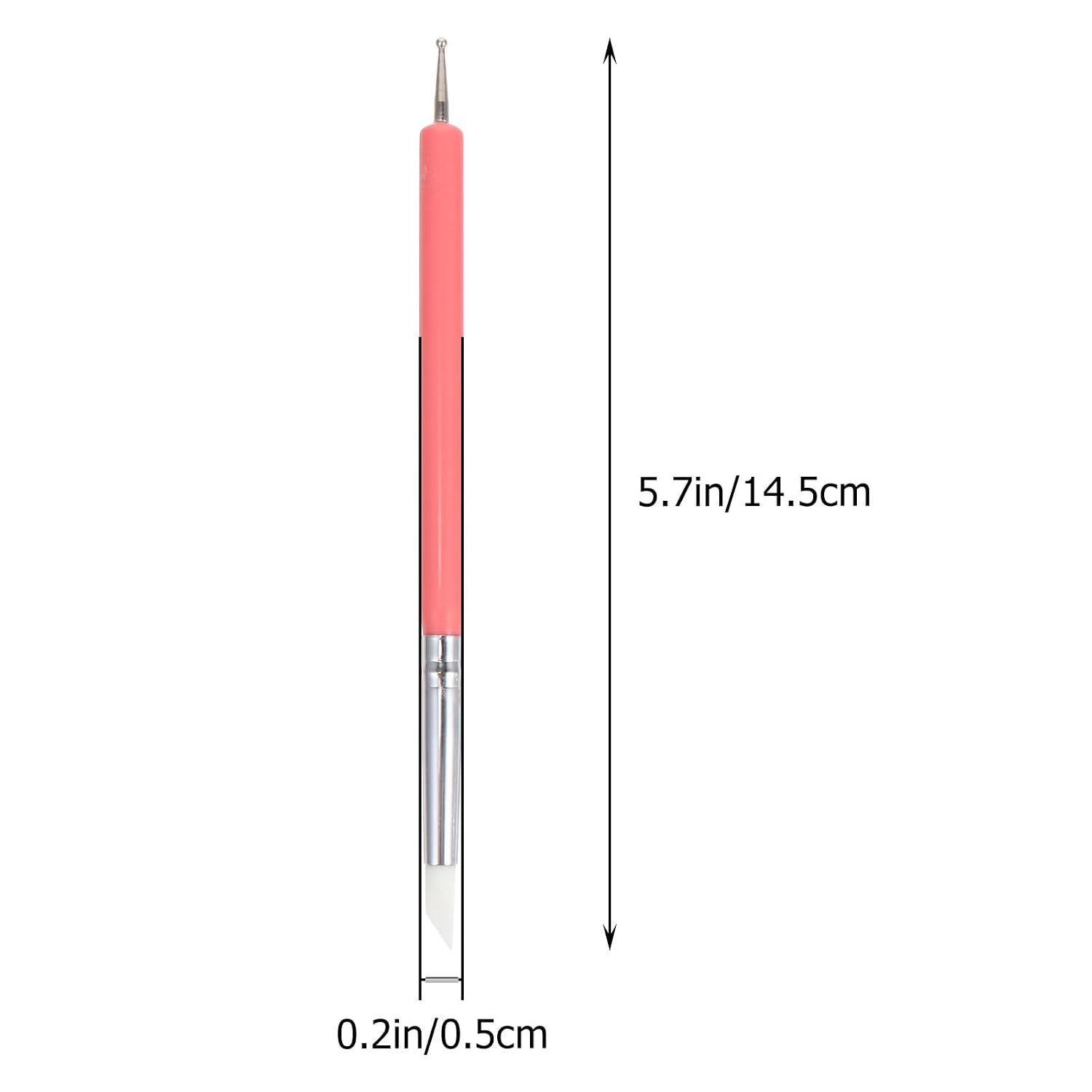 5pcs Dual Head Nail Art Dotting Pen Silicone Tip for Acrylic Powder