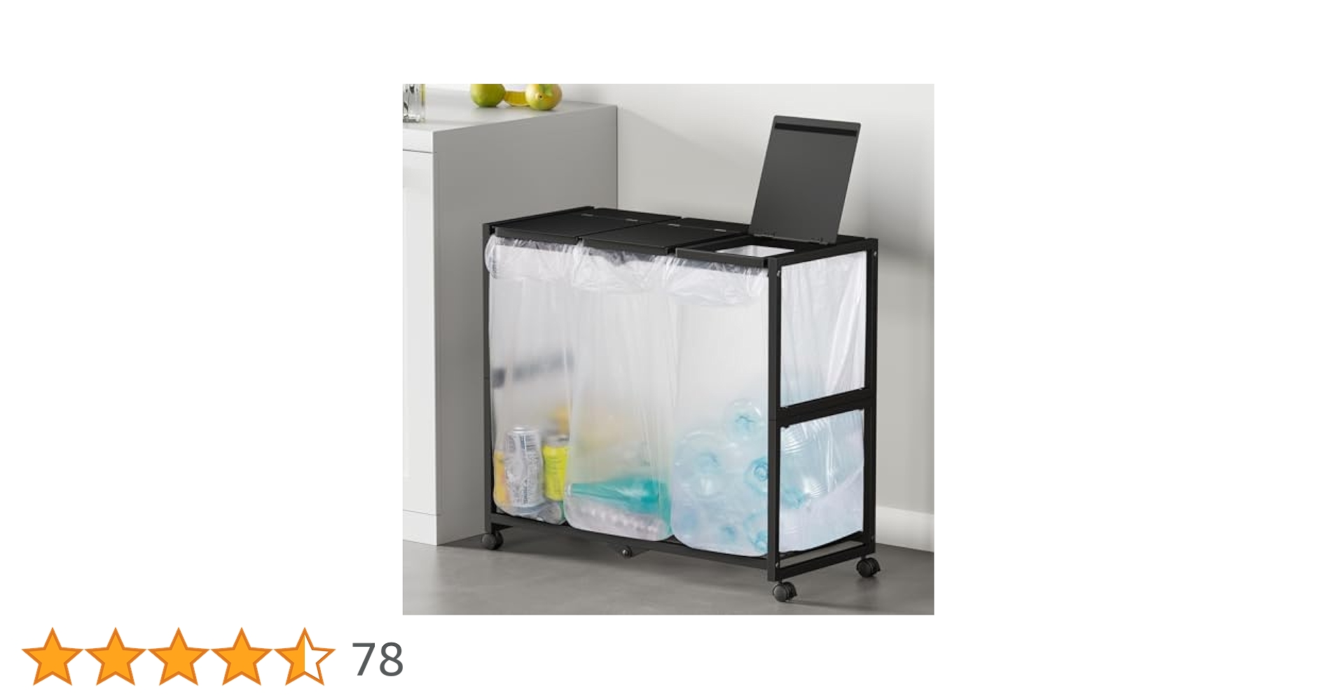 Amazon.co.jp: TTWO Trash Bin 3 Compartments, Dust Wagon