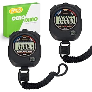 2 Pack Multi-Function Digital Stopwatch Timer, Large Display with Date, Time, and Alarm, Ideal for Sports, Coaches, Fitness, and Referees