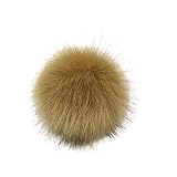 Tonsee 12 Stücke Flauschigen Plüsch Strickmützen Zubehör,1Stücke Pom Pom Ball mit Druckknopf für Stricken Hüte Zubehör Bommelmütze Schlüsselanhänger Bommel 10cm (C)