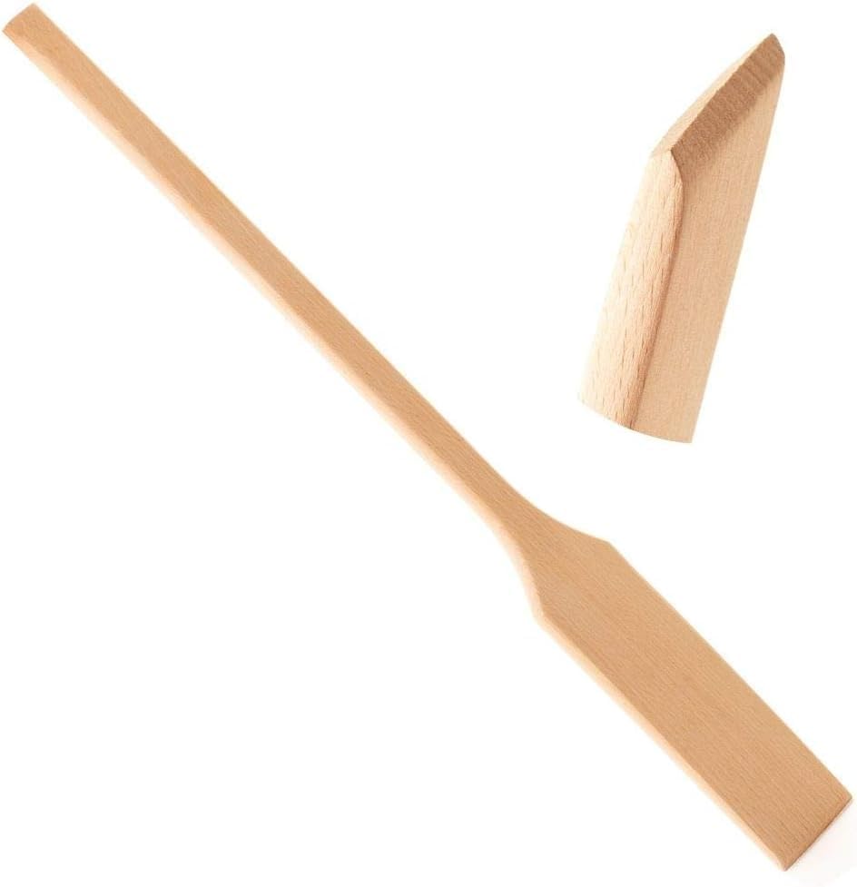 IBLAY Extra Long Wooden Spatula - 18 Inch Large Beech Wood Stirring Paddle Spoon for Cooking, Mixing, Brewing in Big Stock Pots - Kitchen Heavy Duty Utensils, Long-Handled Flat Stir Paddles (18 Inch)