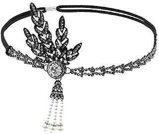 JISEN 1920s Flapper Headpiece Accessories Vintage Gatsby Art Deco Headband
