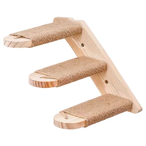 Échelle d'escalade en bois robuste pour chat, structure murale stable - 2