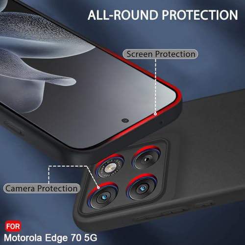 Image of TheGiftKart Sleek Back Cover Case for Motorola Moto Edge 70 5G | Slim Fit Protective Design | Ultra Matte Finish | Camera Protection Bump | Soft Back Cover Case for Moto Edge 70 5G (Silicone, Black)
