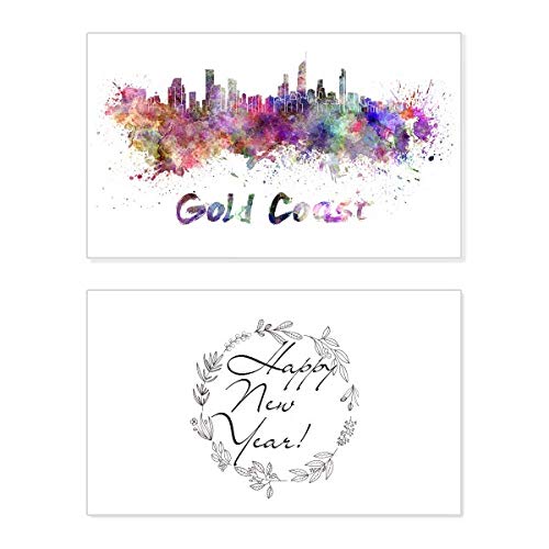 Tarjeta conmemorativa de Ghana en acuarela para regalar bendiciones de Año Nuevo