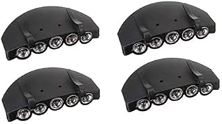 Pengcheng 5 LED Ultra Bright Cap Light Clip on Cap Hat Light Torch Cap Visor Light Headlight Hands Free Great for Camping Hiking Jogging Reading Working Fishing4PCS