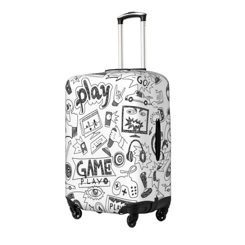 Video Game Boys Print Suitcase Cover Luggage Protector Washable Elastic Fashionable Travel Gear Cover2