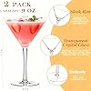 Farielyn-X Martini Glasses Set of 2, 9 oz Crystal Cocktail Glasses, Hand Blown Crystal Martini Glasses for Espresso Martini, Cosmopolitan, Gimlet, Home Bar, Party, Martini Glassware Gift Set #1