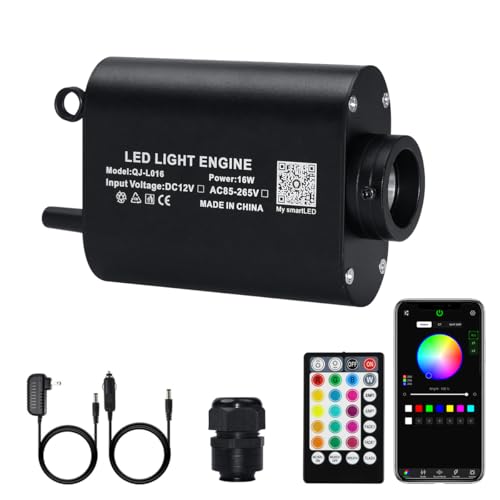 AMKI RGBW 16W Sound Mode Light Source Engine Driver Remote/APP Control Starlight Box Motor for Fiber Optic Star Ceiling Light Kit