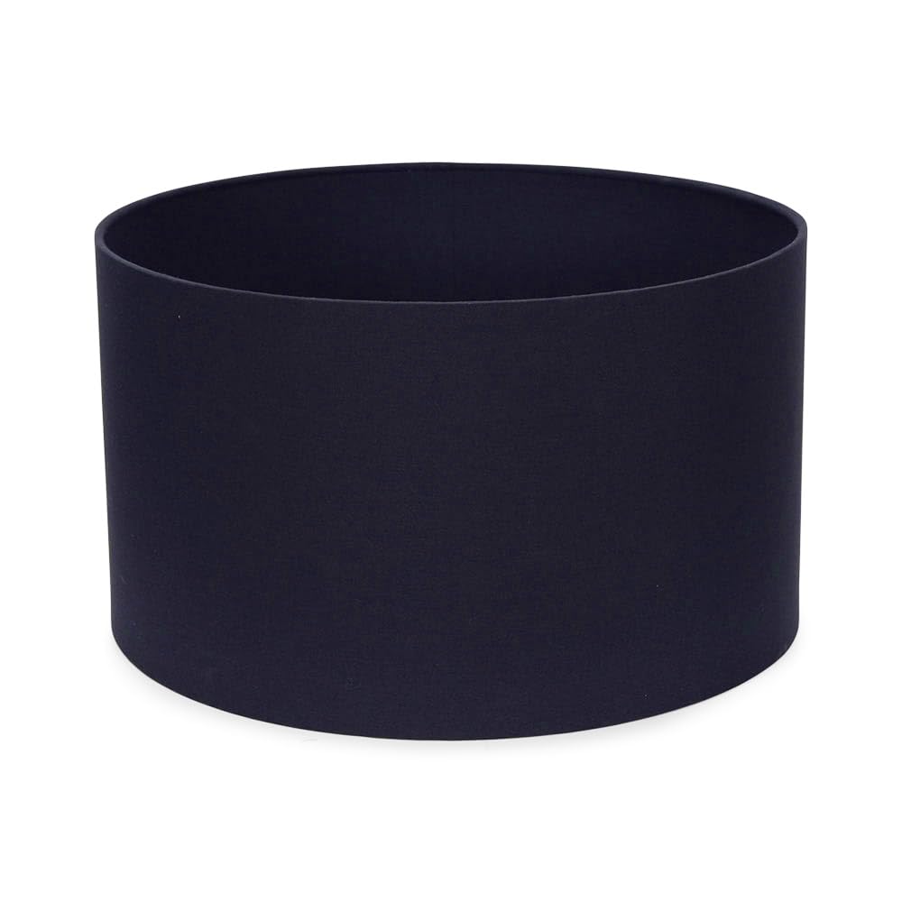 MiniSun | Medium Modern Navy Blue Fabric Drum Light Shade | Lamp Shades, Home Décor & Improvement Essential | 35cm Shade Width