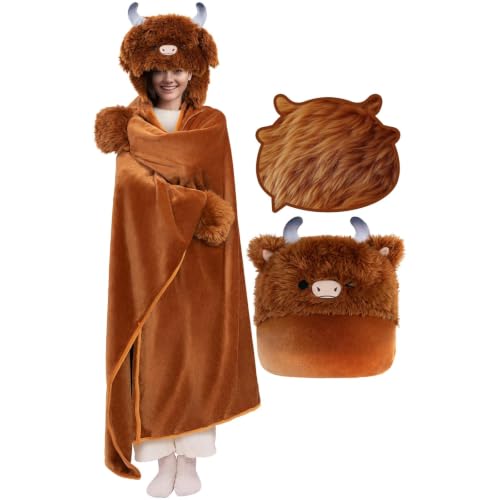 Image of Halloween Animal Hooded Blanket Cape Plush Costume Inspired Wearable
