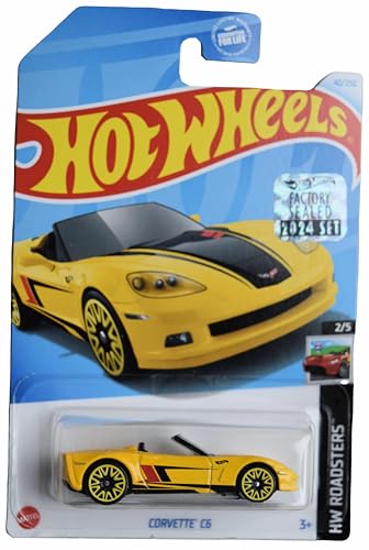 Hot Wheels Corvette C6 escala 1:64 amarillo miniatura 1