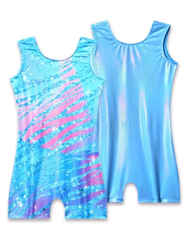 Image of 2 Pack Leotard for Girls Gymnastics Sparkly Sleeveless Unitards