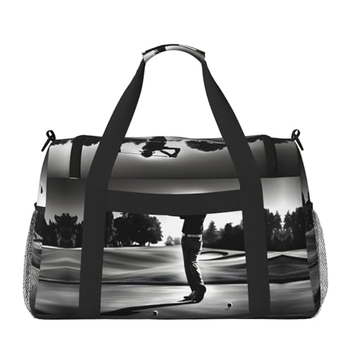 Black and White Golfs print Weekender Overnight Carry On Bag Gym Luggage Bag Duffel Bag for Travel Women2