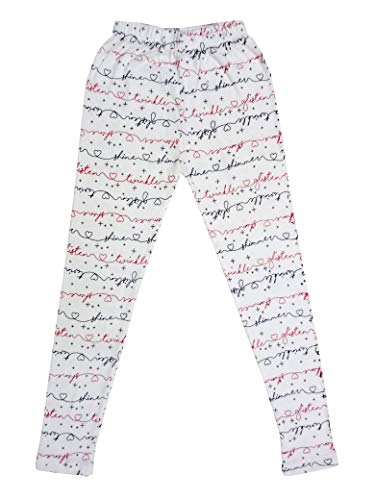 Image of IndiWeaves Girls Cotton Printed Leggings Slim Fit Cotton Stretchable Leggings [Pack of 3] White1, White, Yellow
