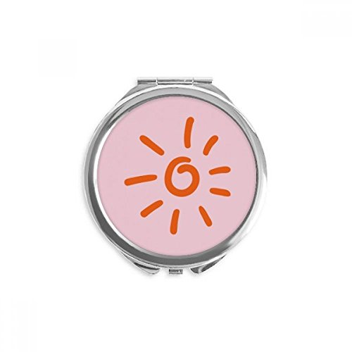 Miroir de poche portable peinture soleil orange petit miroir rond multicolore
