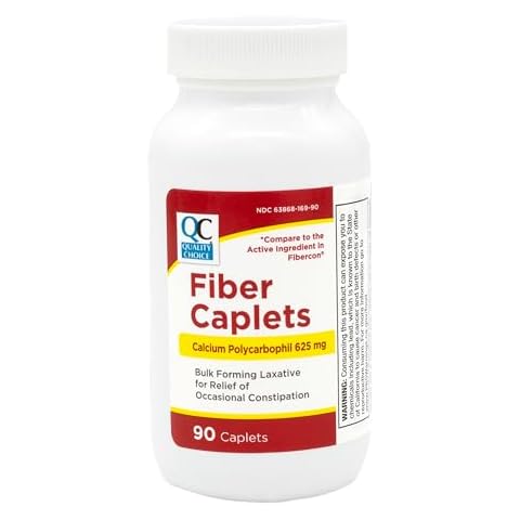 Quality Choice Fiber Therapy Caplets, Safe and Comfortable Constipation Relief Without The Gas and Bloating, Insolubale Fiber for Bowel Irregularity in a 90 Count Bottle of Caplets Cover