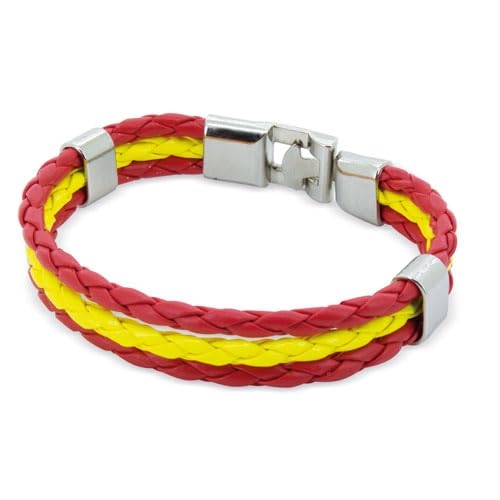 DISOK Lote 20 a 100 Pulseras España Trenzado. Detalles Pulseras para bodas. Detalles hombre para bodas, bautizos y comuniones.
