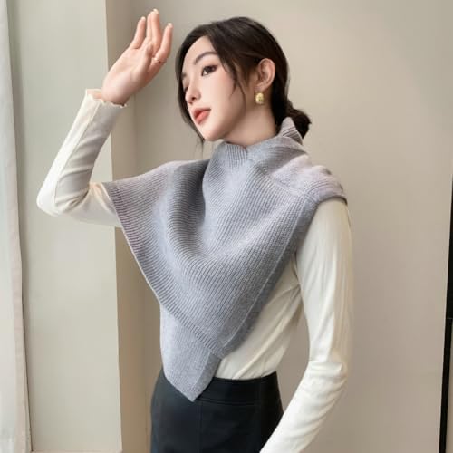 Solid Knitted Shawl Wraps for Women Vintage Pashmina Shawls and Wraps Sweater Scarf Cardigan Knotted Shoulder Tops Cape 20253