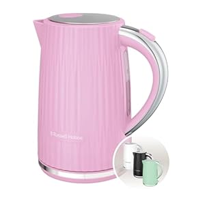 Russell Hobbs Wasserkocher [1, 7L 2400W] Eden Himbeere, Edelstahlakzente (herausnehmbarer Kalkfilter, Deckelöffnung per Knopfdruck, Wasserstandsanze... Schalter, BPA frei) Teekocher 27362-70