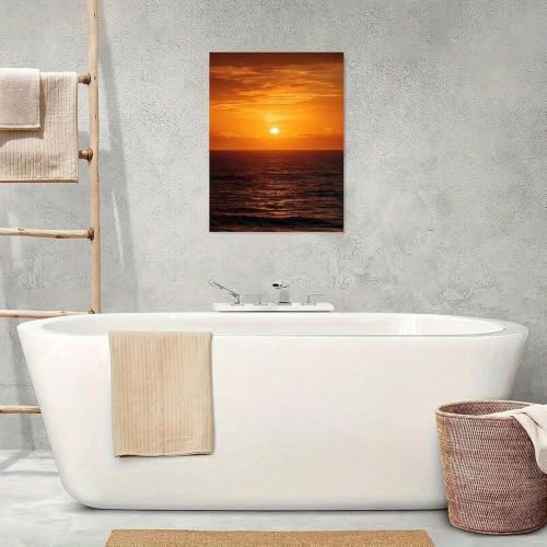 Coucher de soleil sur l'océan tableau sur toile déco murale 50x70cm